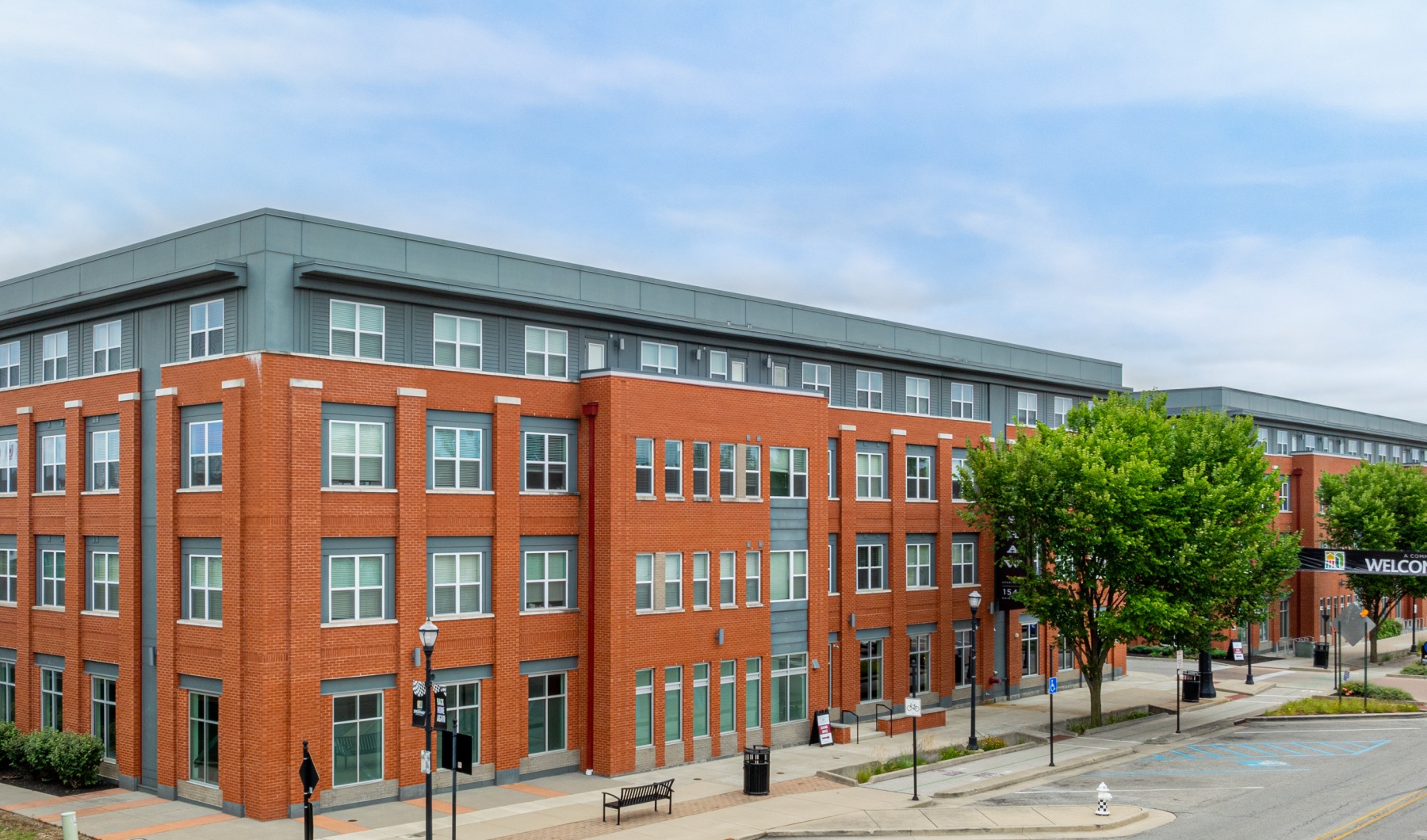 Brick apartment building exterior